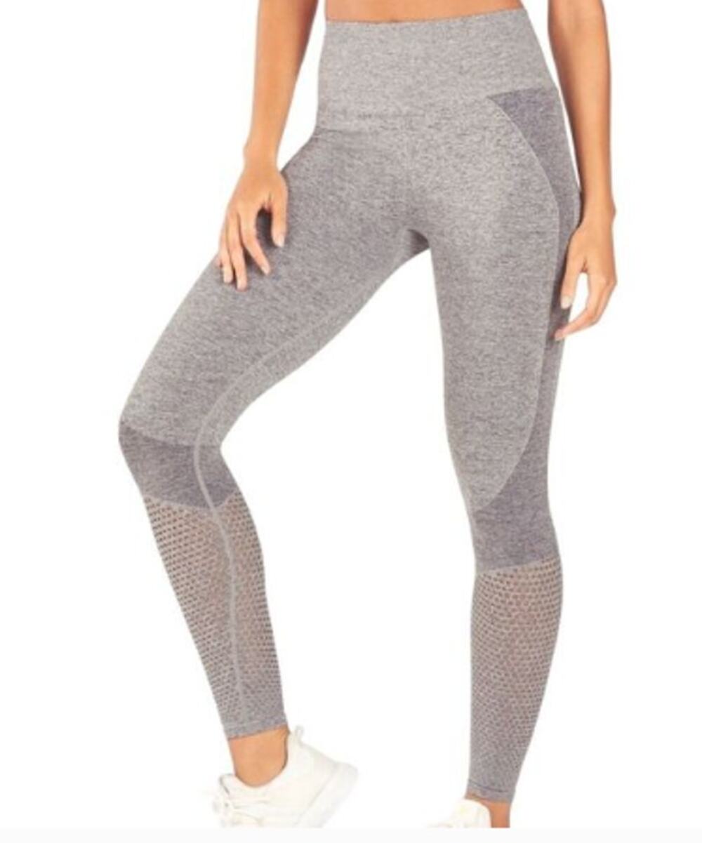 Fabletics High-Waisted Seamless Mesh Legging Women's XL Gray Gym Leggings